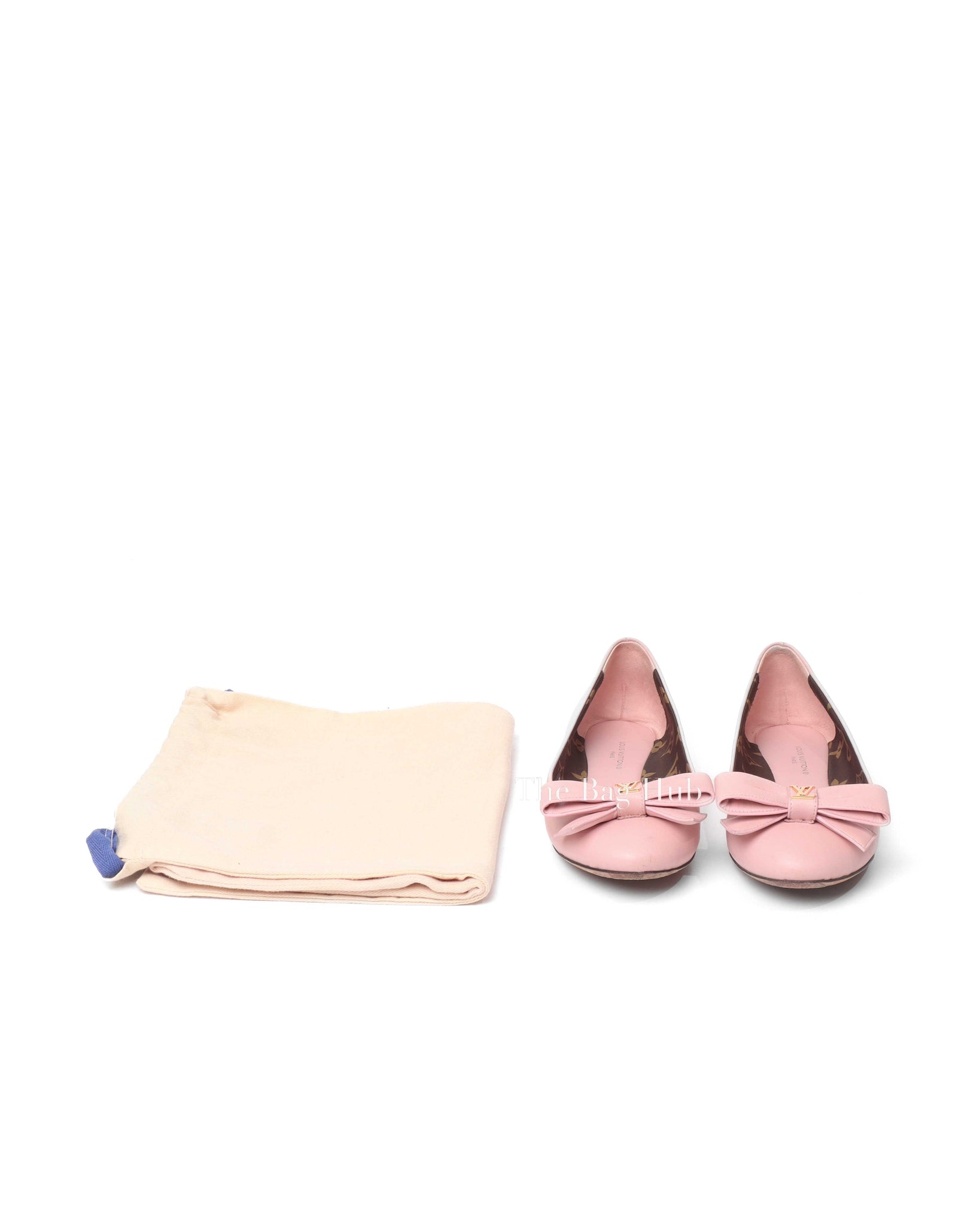 Louis Vuitton Pink Leather Popi Flats Size 35