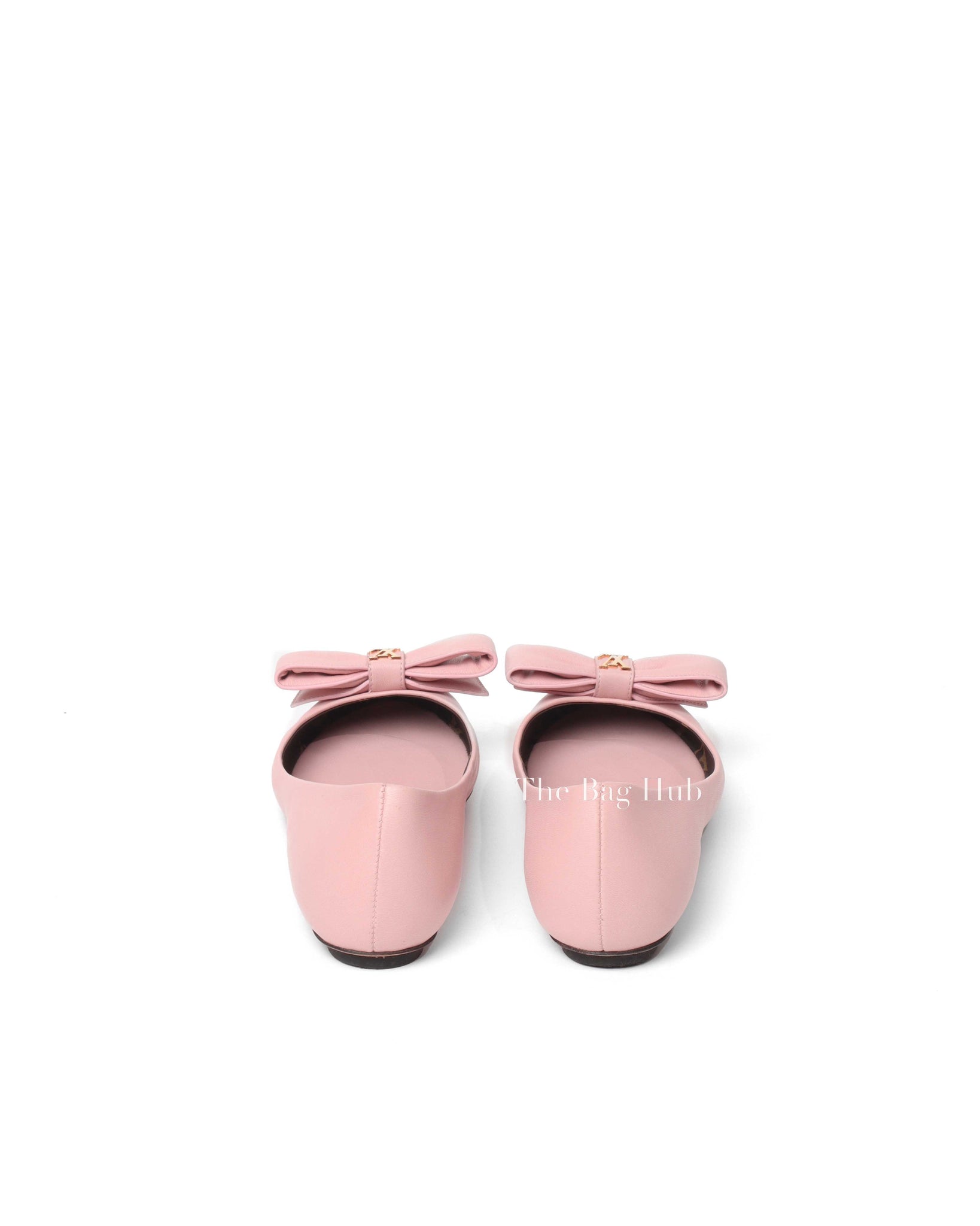 Louis Vuitton Pink Leather Popi Flats Size 35