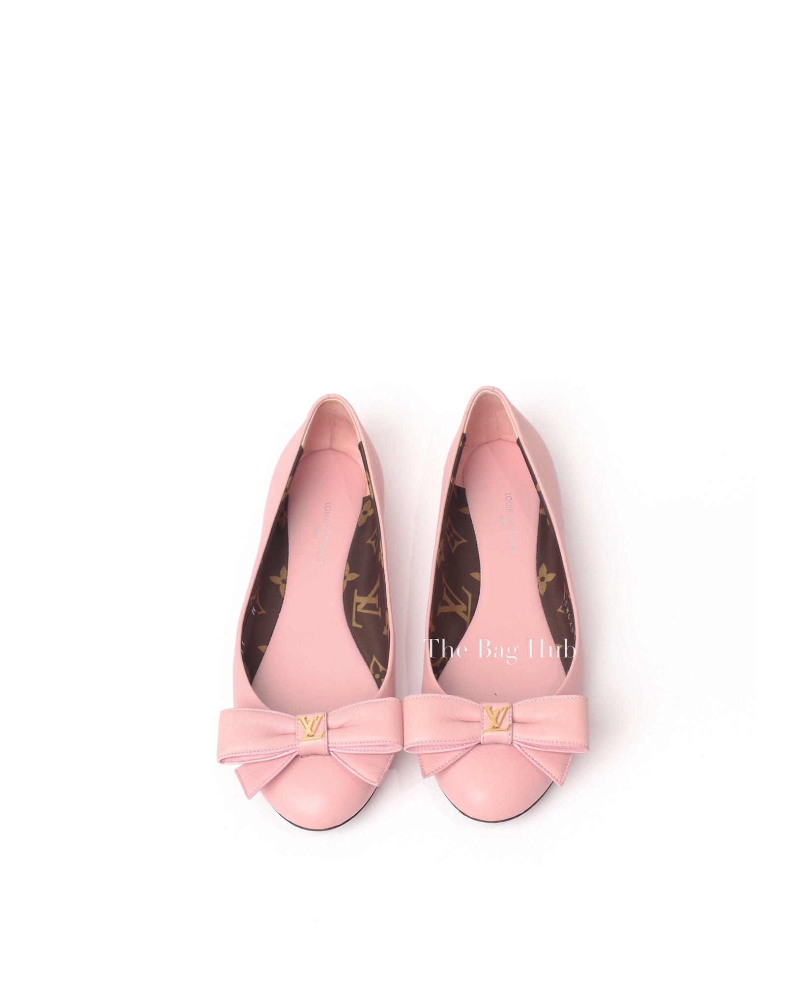 Louis Vuitton Pink Leather Popi Flats Size 35