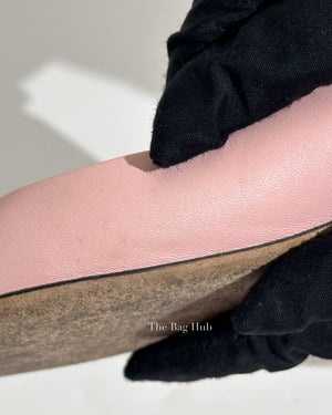 Louis Vuitton Pink Leather Popi Flats Size 35