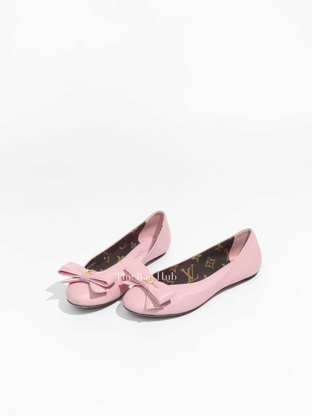 Louis Vuitton Pink Leather Popi Flats Size 35