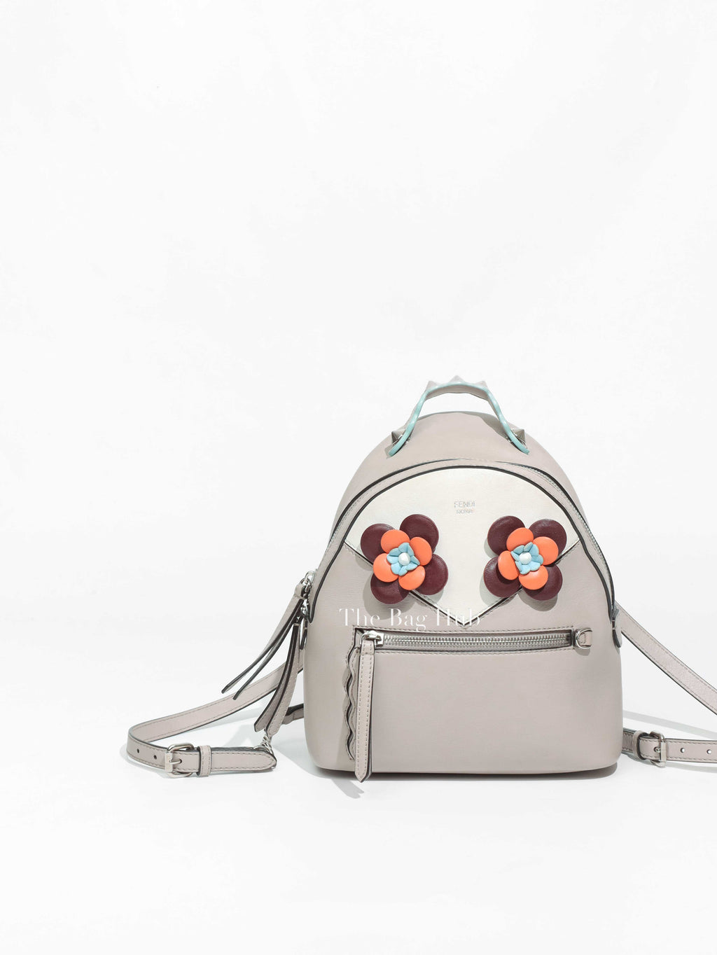 Fendi Beige Leather By The Way Flowerland Mini Backpack