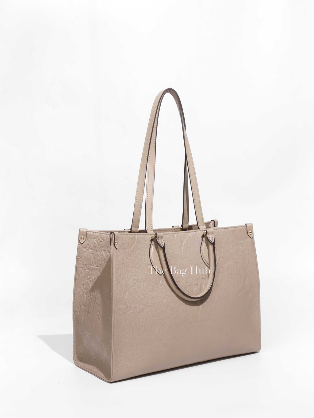 Louis Vuitton Gris Tourterelle Monogram Empreinte Leather Onthego MM Bag