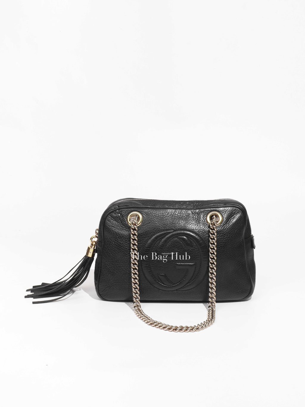 Gucci Black Pebbled Leather Soho Chain Small Shoulder Bag