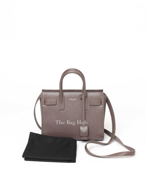Saint Laurent Gray Grained Leather Nano Sac De Jour Bag