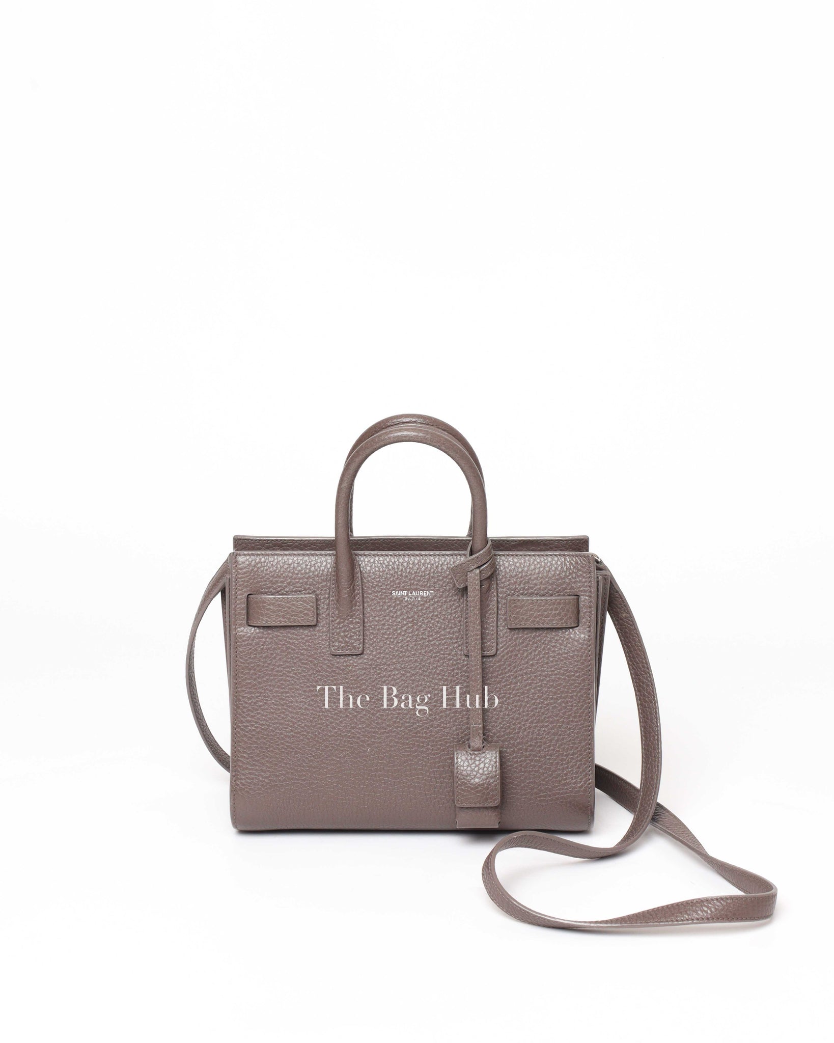 Saint Laurent Gray Grained Leather Nano Sac De Jour Bag