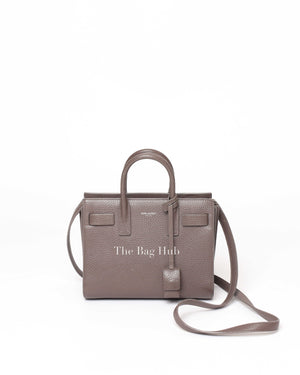 Saint Laurent Gray Grained Leather Nano Sac De Jour Bag