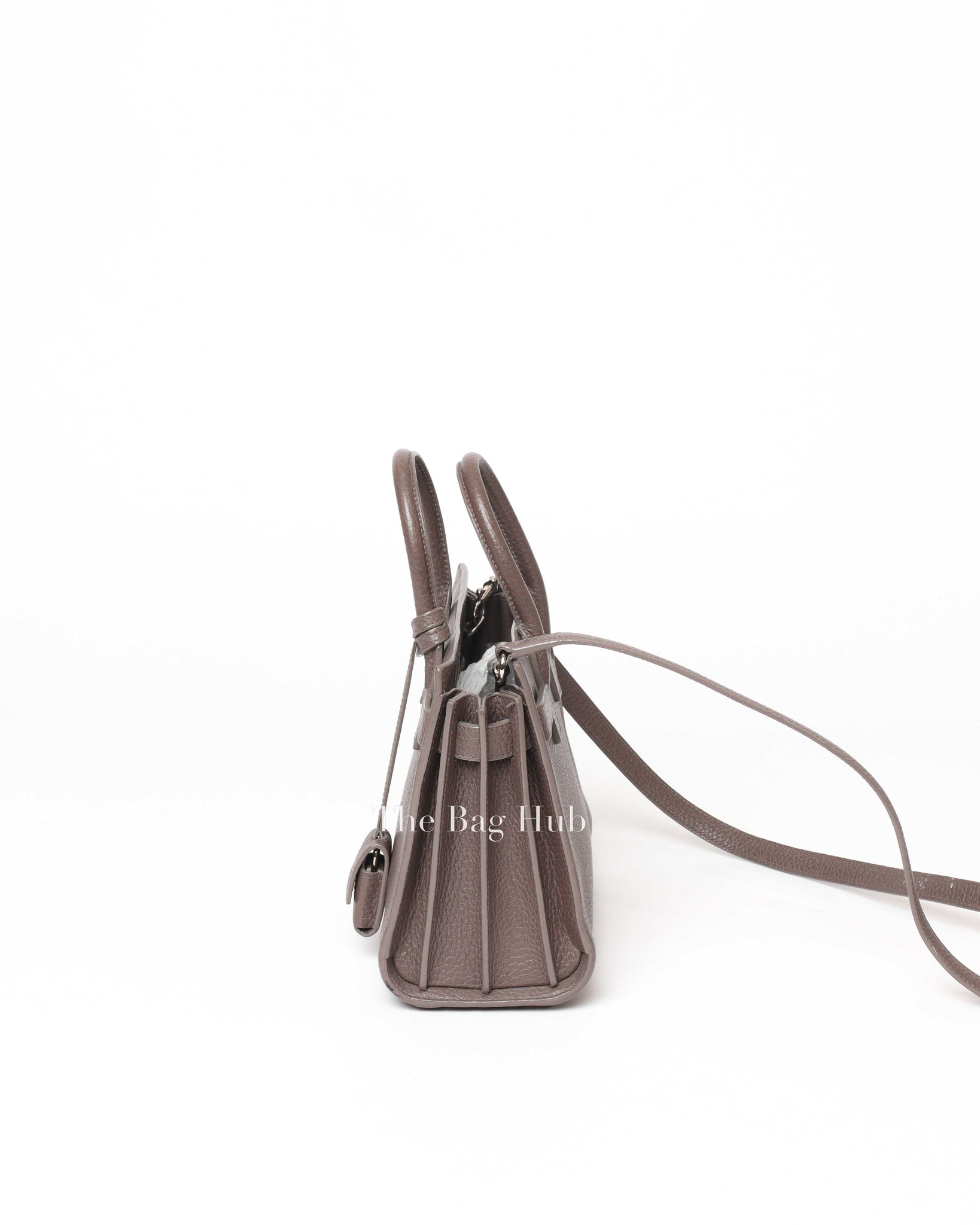Saint Laurent Gray Grained Leather Nano Sac De Jour Bag