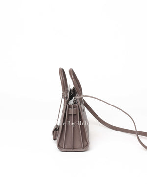 Saint Laurent Gray Grained Leather Nano Sac De Jour Bag