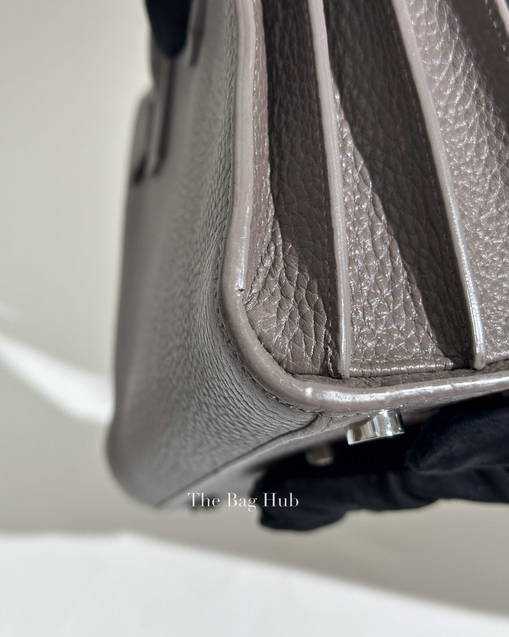 Saint Laurent Gray Grained Leather Nano Sac De Jour Bag