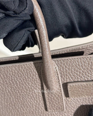 Saint Laurent Gray Grained Leather Nano Sac De Jour Bag