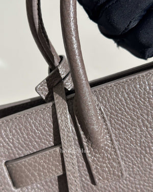 Saint Laurent Gray Grained Leather Nano Sac De Jour Bag
