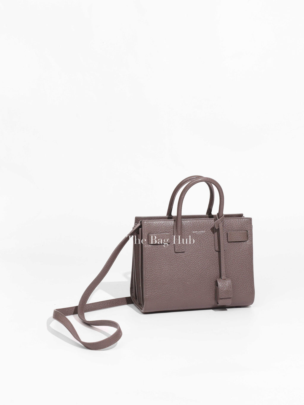 Saint Laurent Gray Grained Leather Nano Sac De Jour Bag