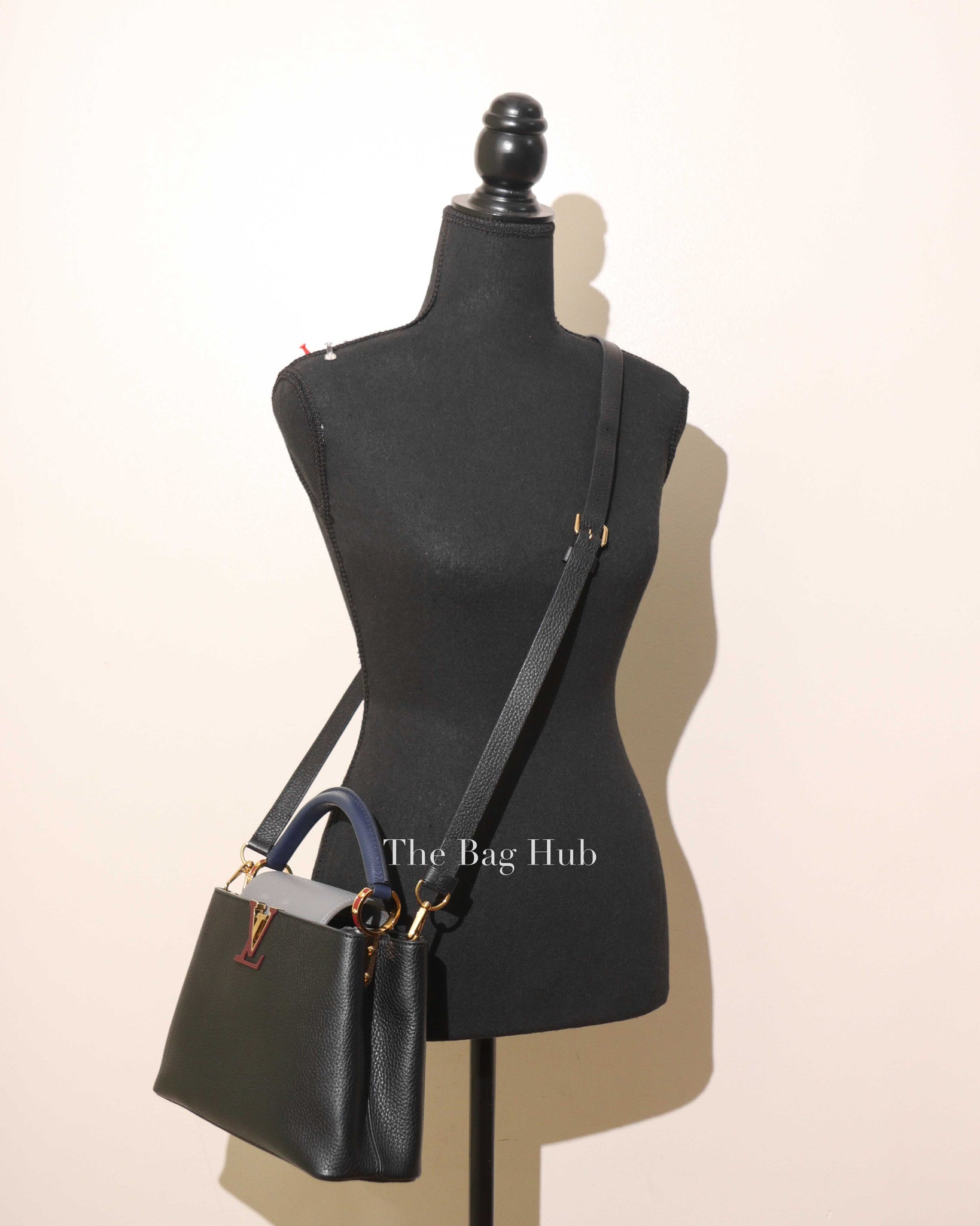 Louis Vuitton Black/Grey/Navy Blue Multicolor Leather Capuccine BB Bag