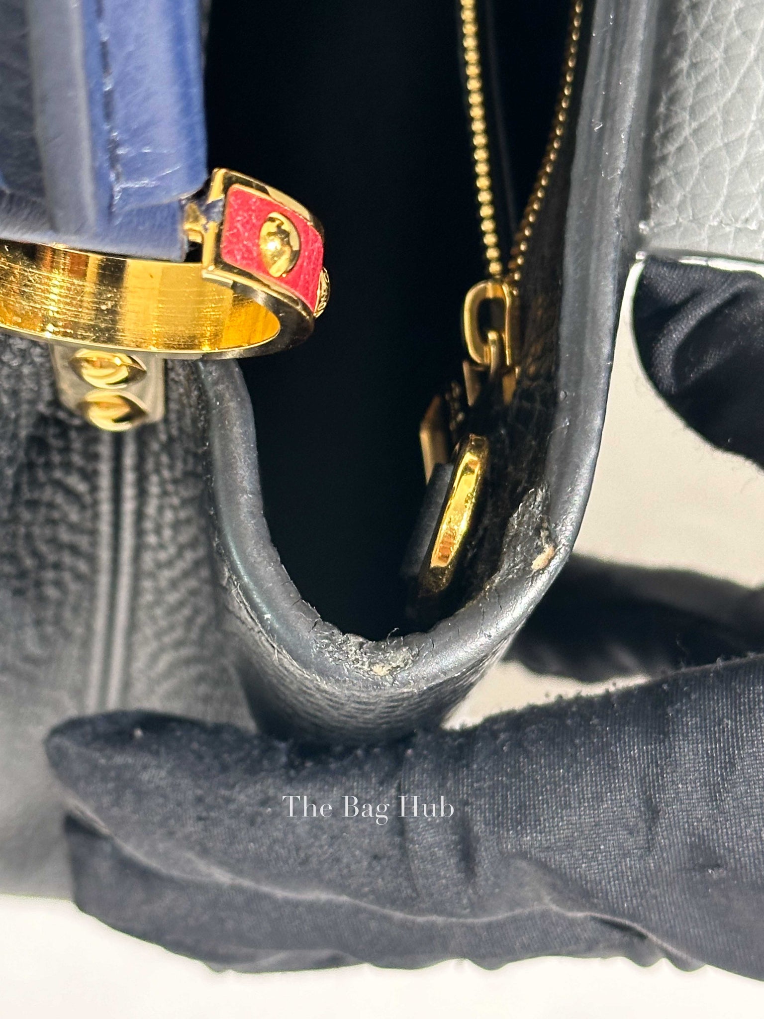 Louis Vuitton Black/Grey/Navy Blue Multicolor Leather Capuccine BB Bag