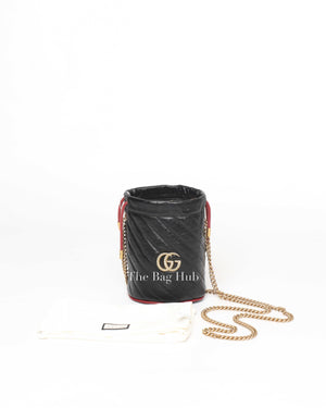 Gucci Black Leather Marmont Mini Bucket Bag