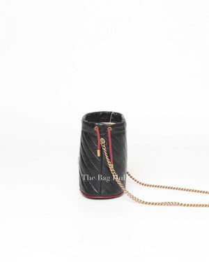 Gucci Black Leather Marmont Mini Bucket Bag