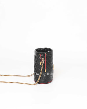 Gucci Black Leather Marmont Mini Bucket Bag