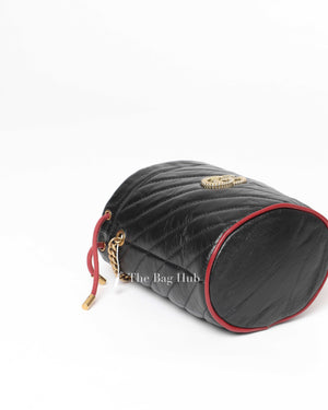 Gucci Black Leather Marmont Mini Bucket Bag
