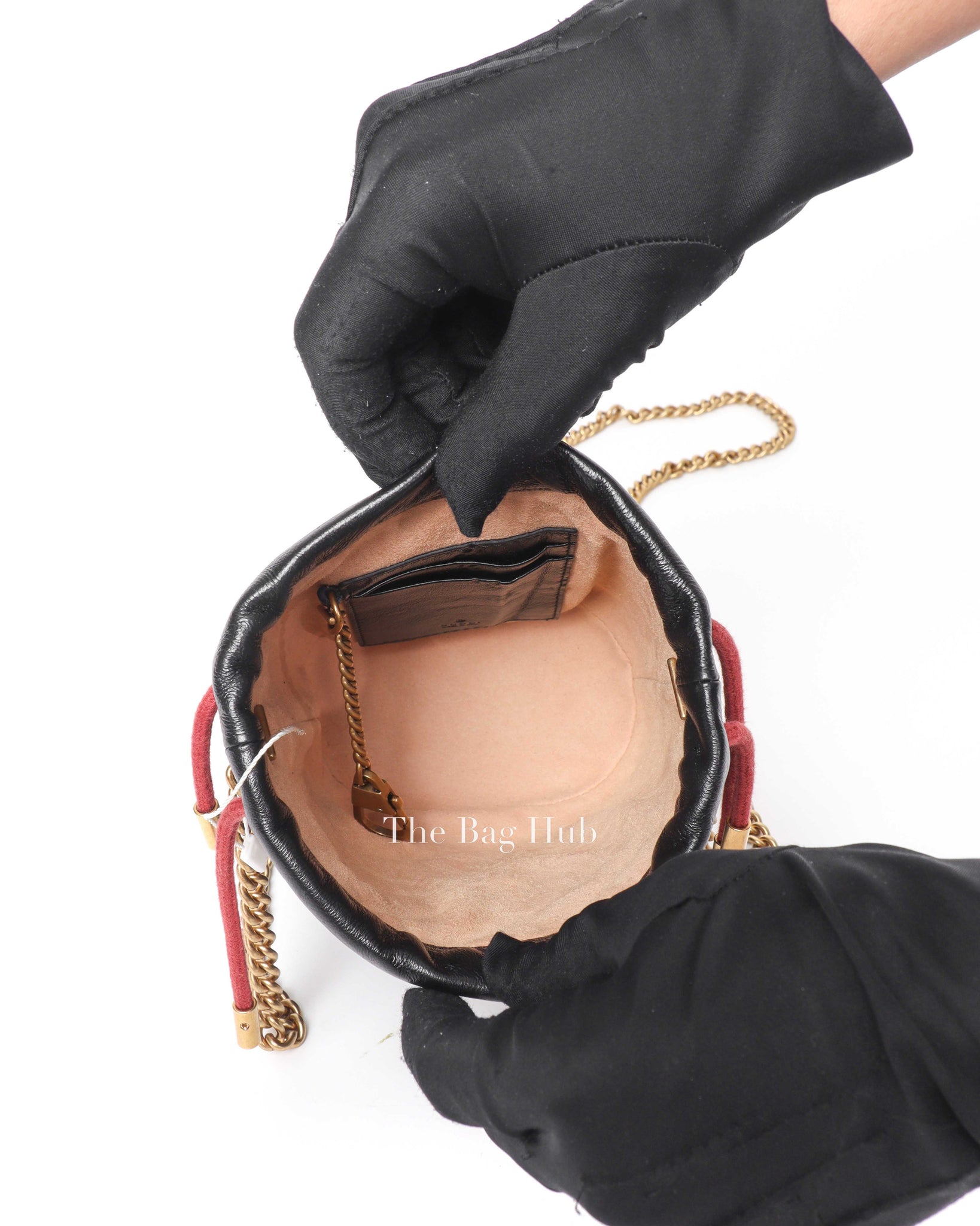 Gucci Black Leather Marmont Mini Bucket Bag
