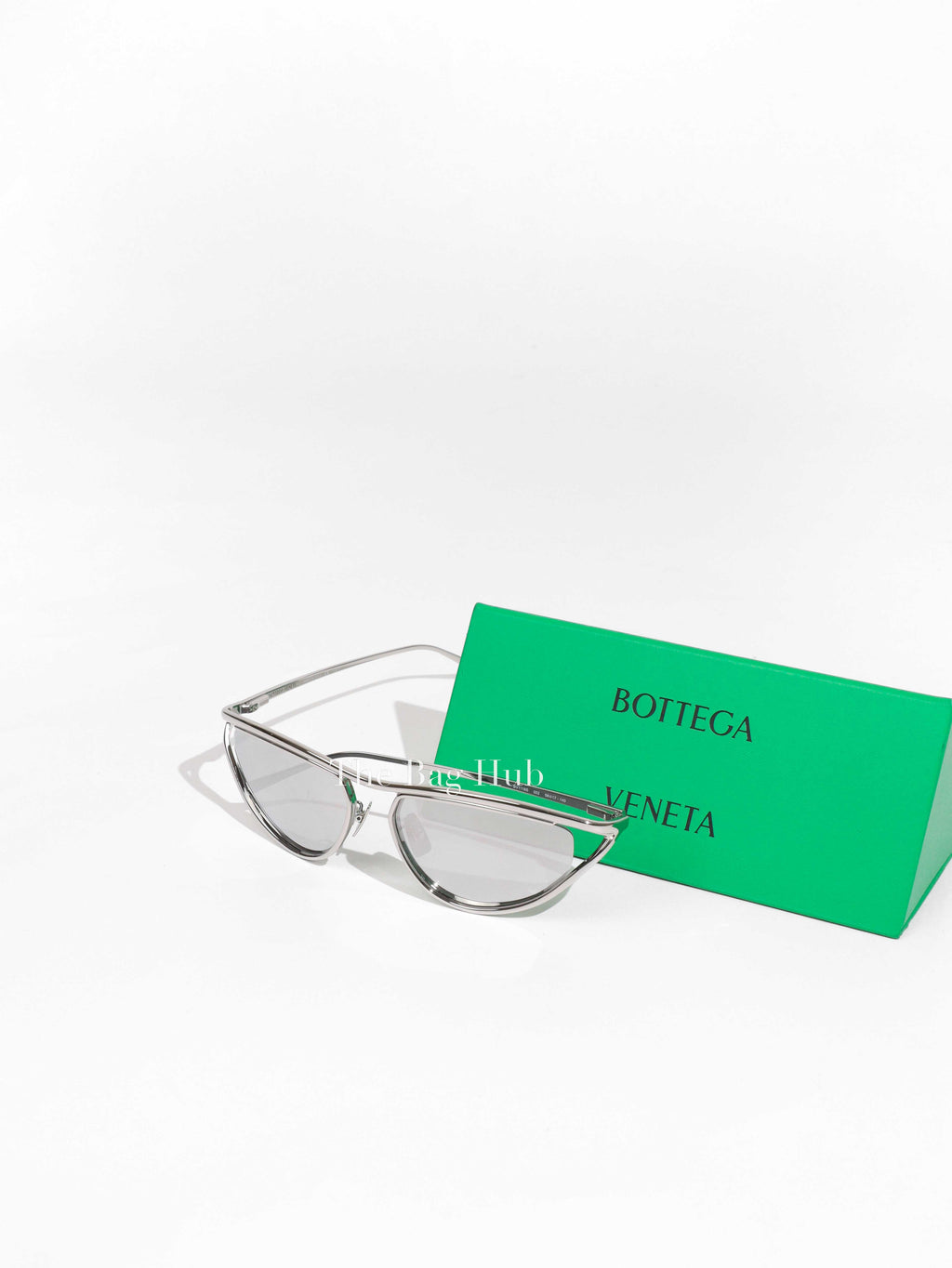 Bottega Veneta Silver Metal Cat Eye BV1116S Men's Sunglasses