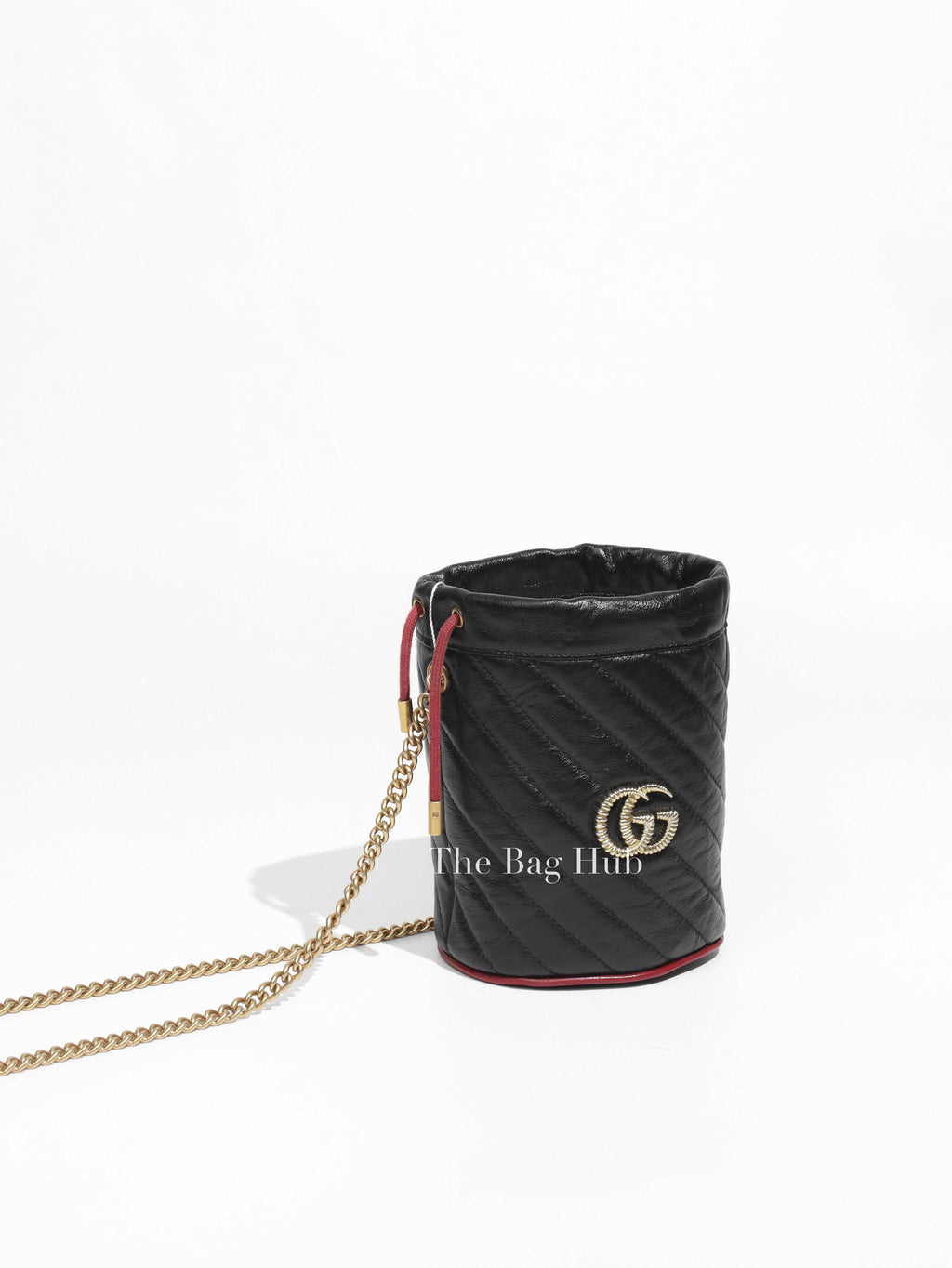 Gucci Black Leather Marmont Mini Bucket Bag