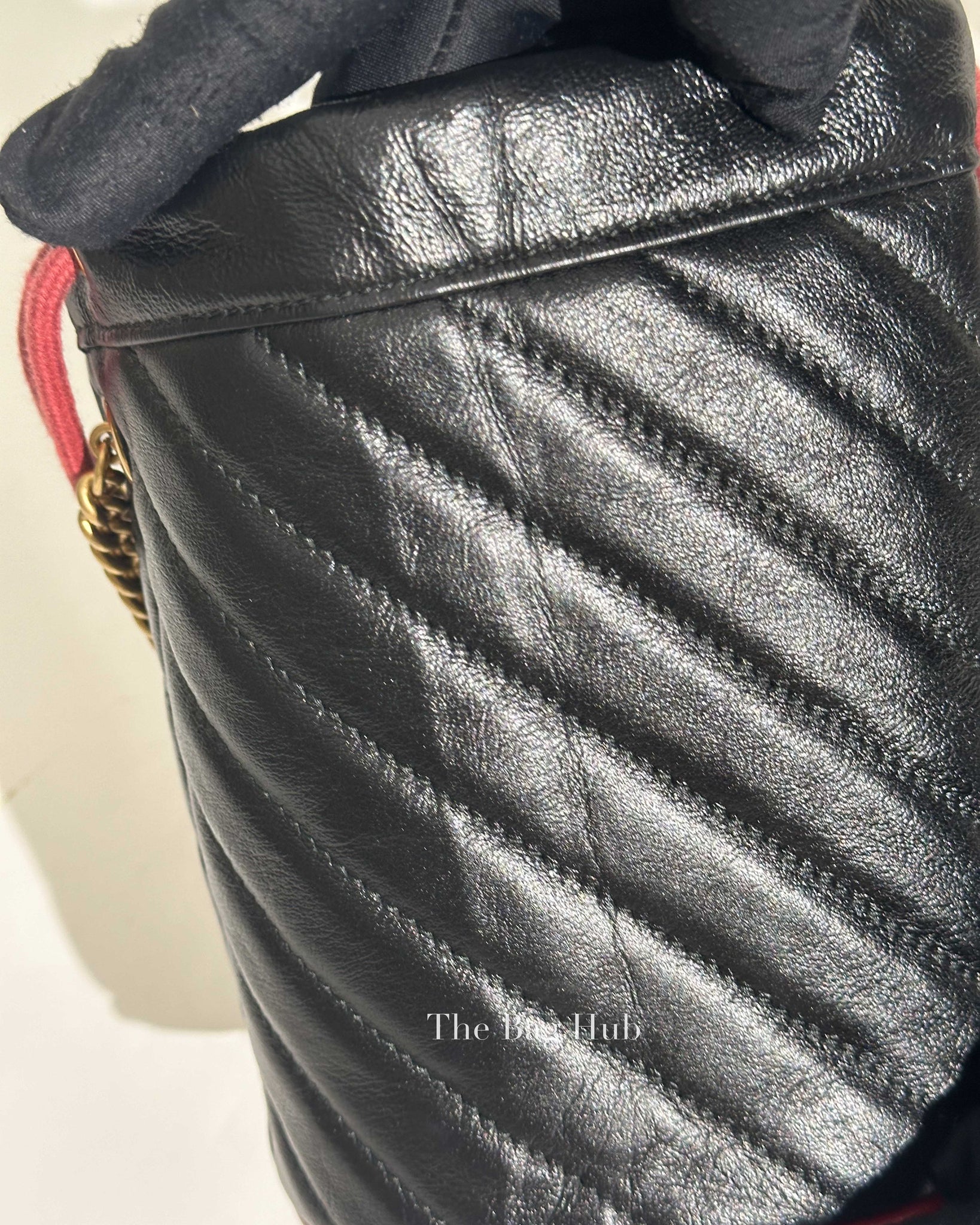 Gucci Black Leather Marmont Mini Bucket Bag
