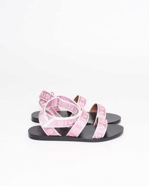 Givenchy Pink/White Strap Slides Size 36.5