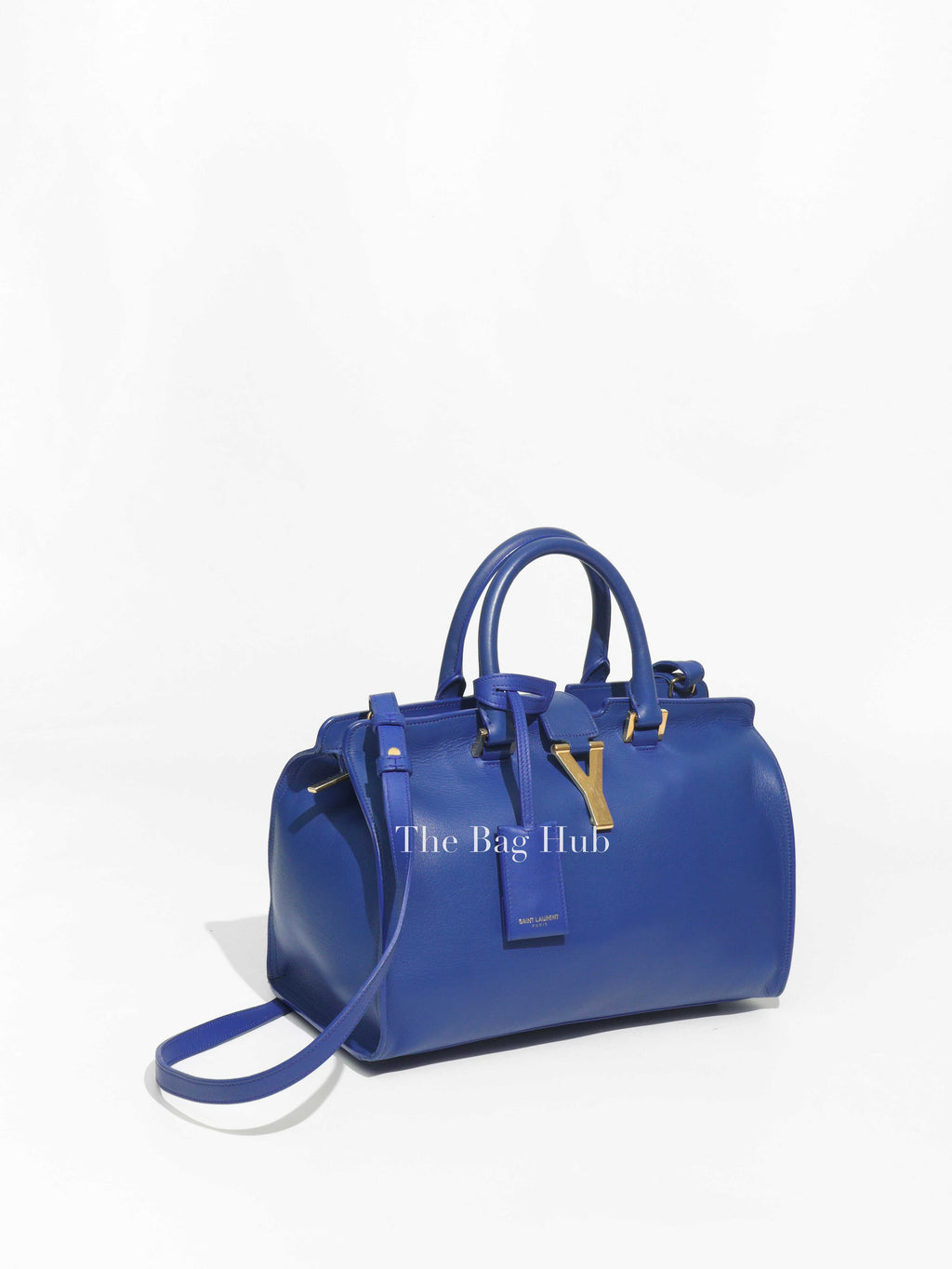 Saint Laurent Blue Leather Small Chyc Cabas Bag