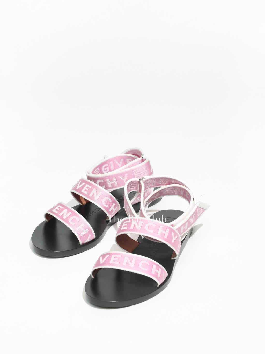 Givenchy Pink/White Strap Slides Size 36.5