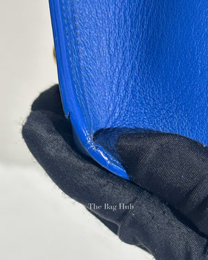 Saint Laurent Blue Leather Small Chyc Cabas Bag
