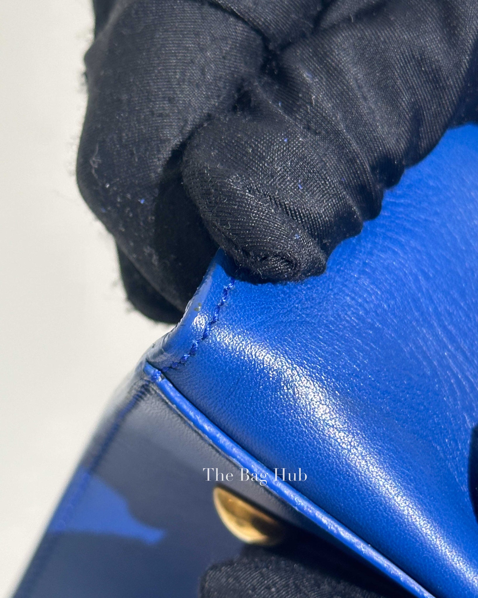 Saint Laurent Blue Leather Small Chyc Cabas Bag