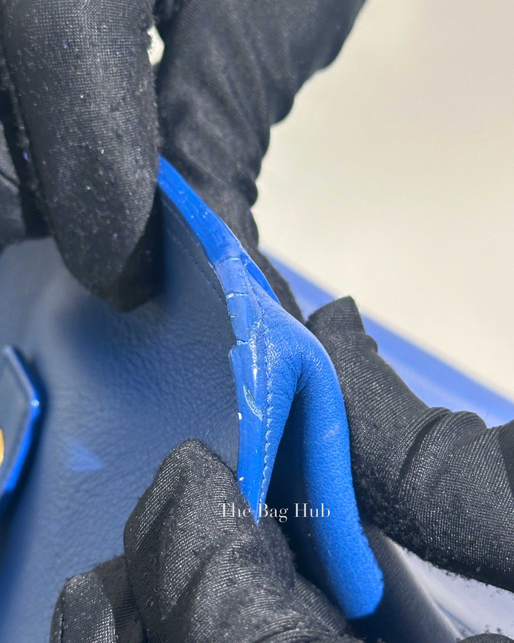 Saint Laurent Blue Leather Small Chyc Cabas Bag