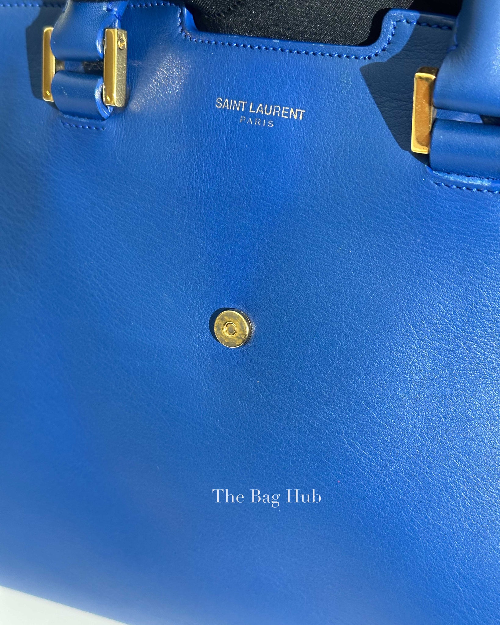 Saint Laurent Blue Leather Small Chyc Cabas Bag