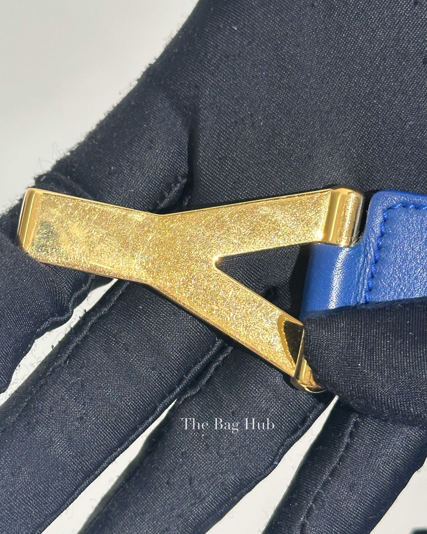 Saint Laurent Blue Leather Small Chyc Cabas Bag