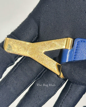Saint Laurent Blue Leather Small Chyc Cabas Bag