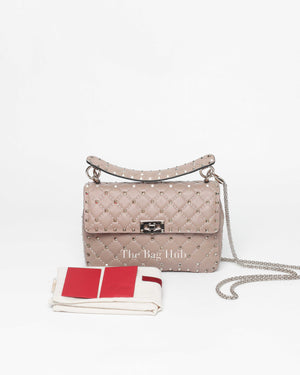 Valentino Poudre Leather Rockstud Spike Medium Bag