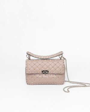 Valentino Poudre Leather Rockstud Spike Medium Bag