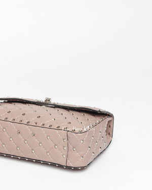 Valentino Poudre Leather Rockstud Spike Medium Bag