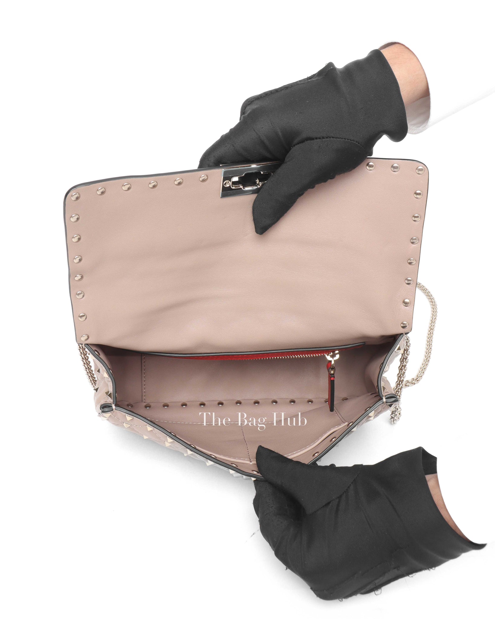 Valentino Poudre Leather Rockstud Spike Medium Bag