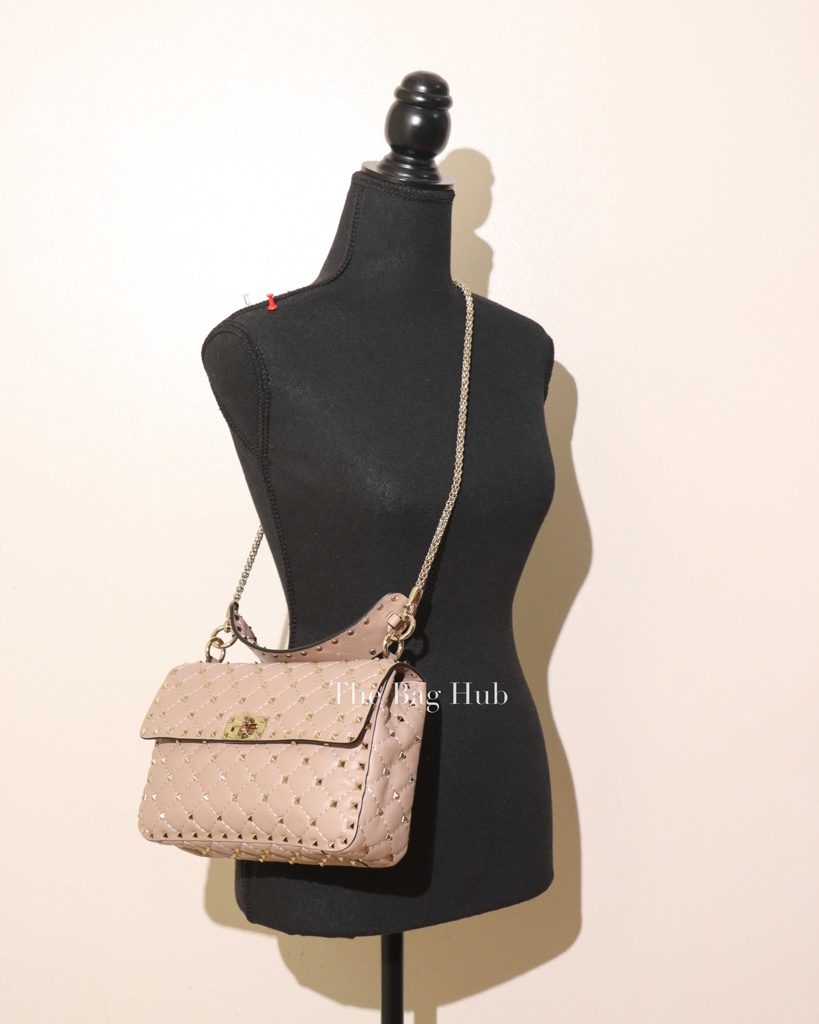 Valentino Poudre Leather Rockstud Spike Medium Bag