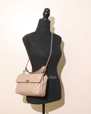 Valentino Poudre Leather Rockstud Spike Medium Bag