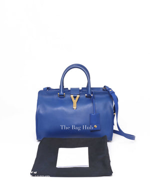 Saint Laurent Blue Leather Small Chyc Cabas Bag