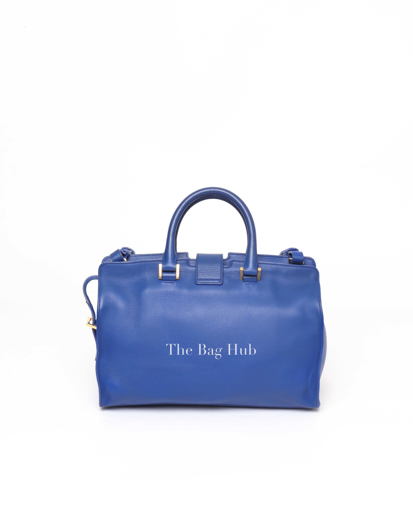 Saint Laurent Blue Leather Small Chyc Cabas Bag