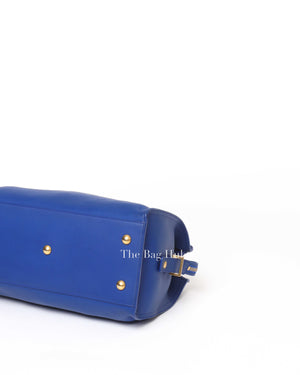 Saint Laurent Blue Leather Small Chyc Cabas Bag