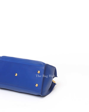 Saint Laurent Blue Leather Small Chyc Cabas Bag