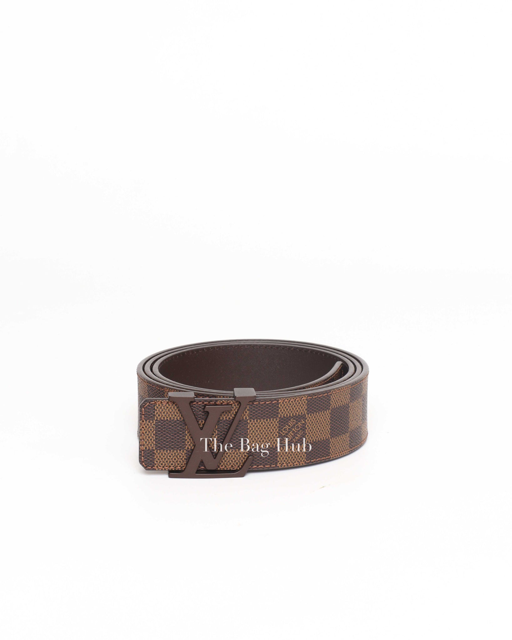 Louis Vuitton Brown Damier Ebene LV Initiales Belt 110/44