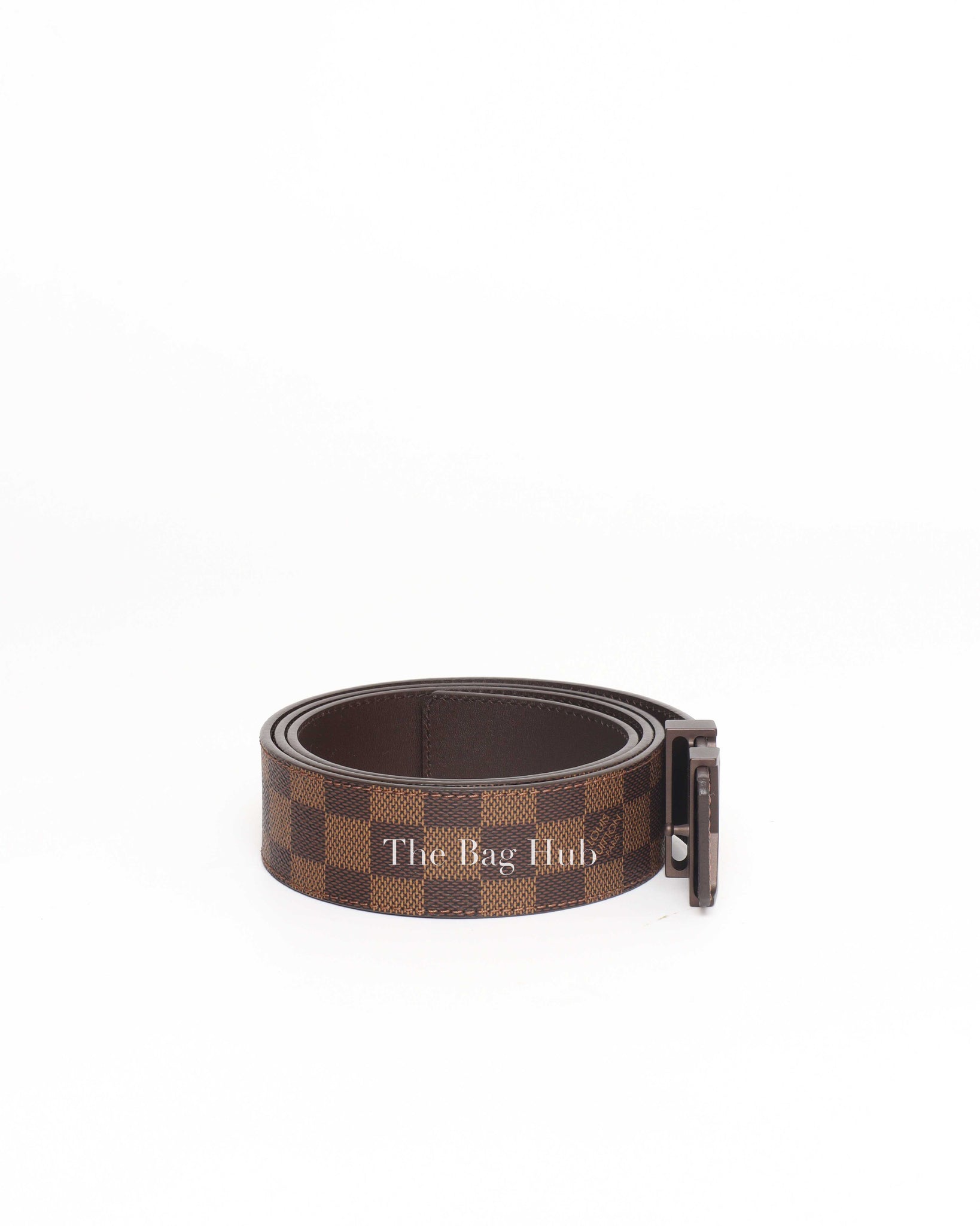 Louis Vuitton Brown Damier Ebene LV Initiales Belt 110/44