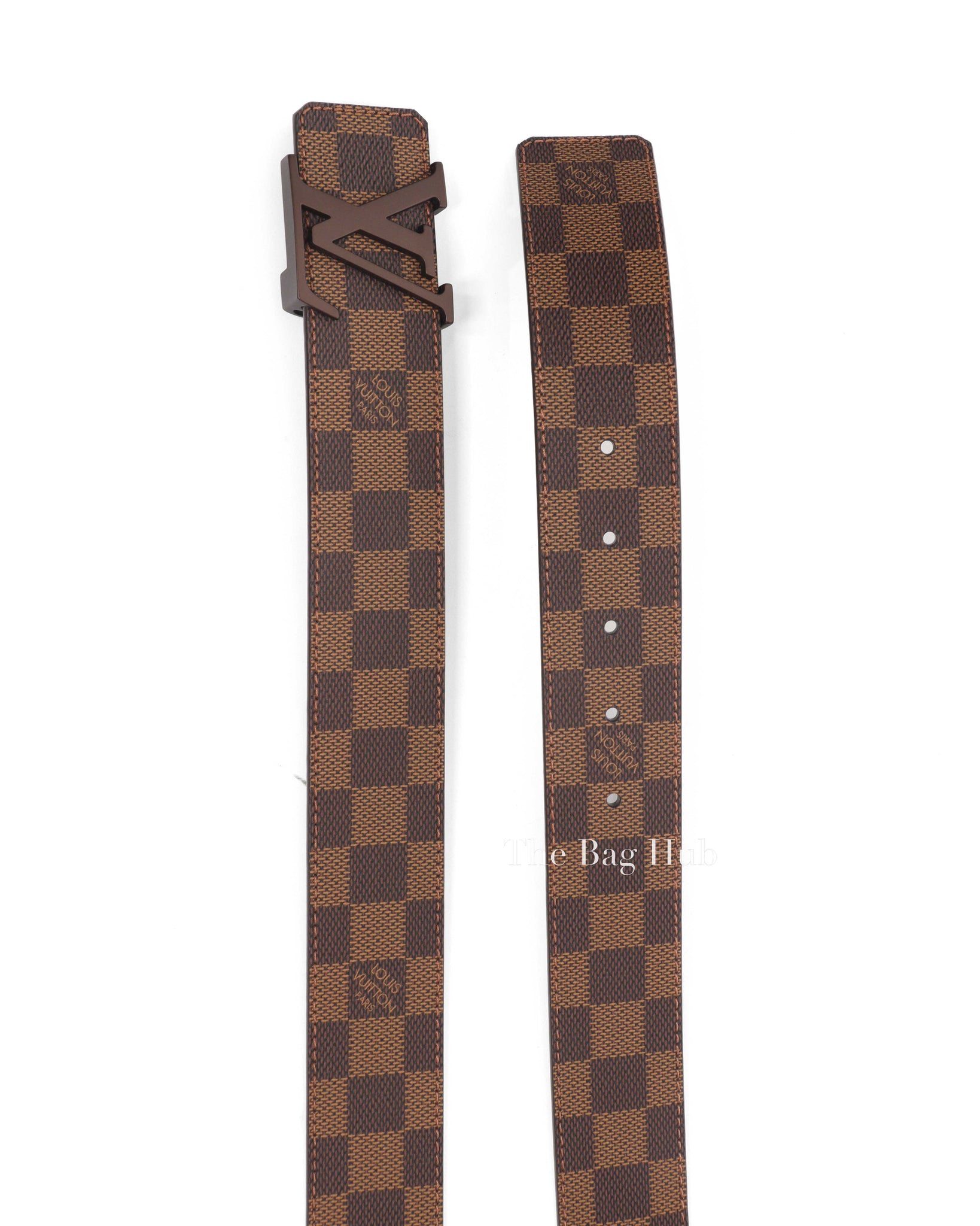 Louis Vuitton Brown Damier Ebene LV Initiales Belt 110/44
