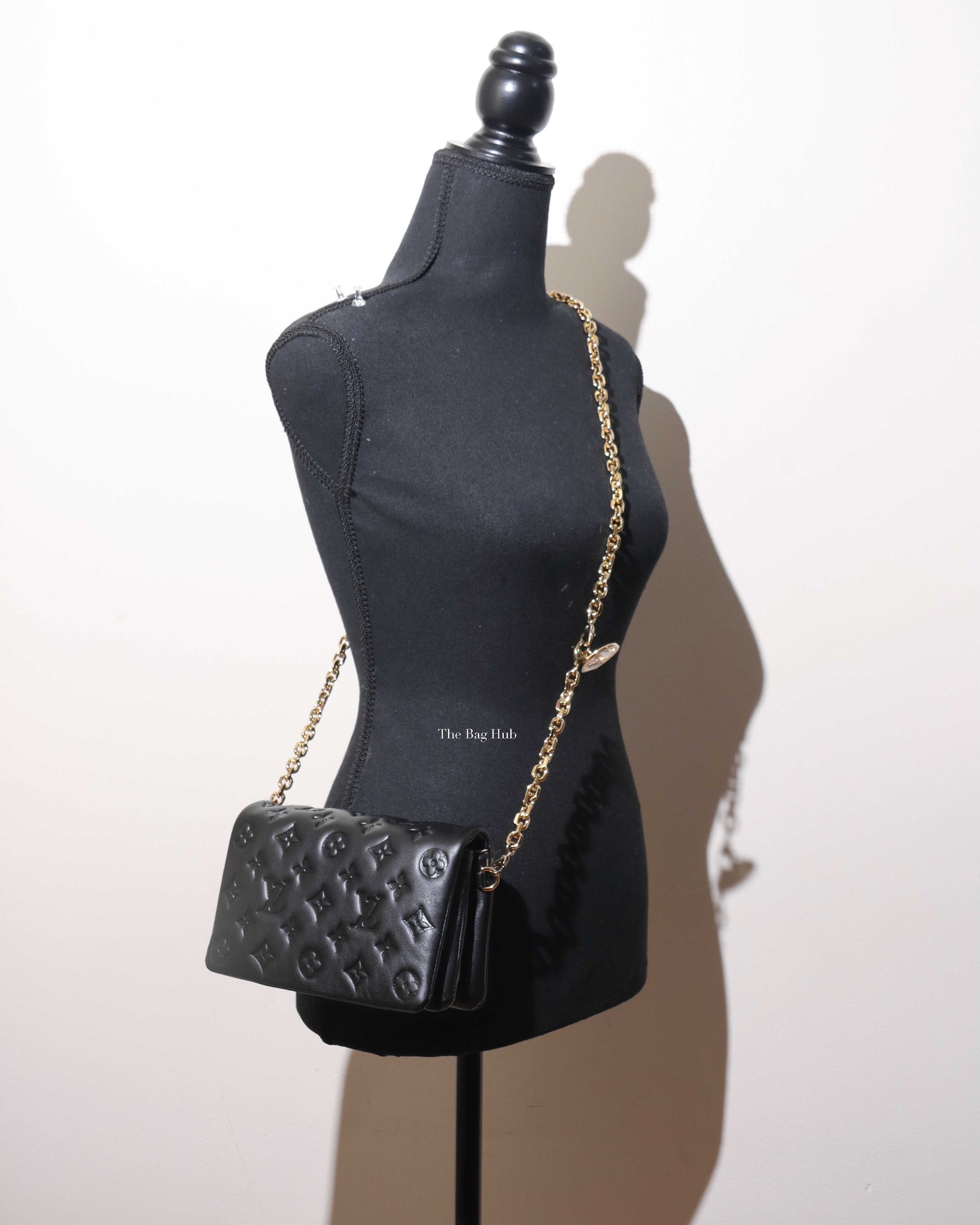 Louis Vuitton Black Soft Lambskin Monogram Pochette Coussin Crossbody Bag-11